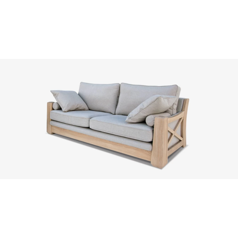 RIEŠĖ sofa su natūralaus ąžuolo porankiais