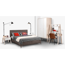 Dvigulė lova su patalynės dėže ir šviesa