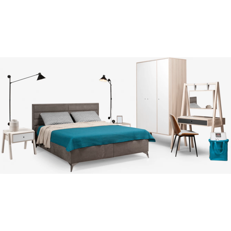 Dvigulė lova su apšvietimu ir patalynės dėže