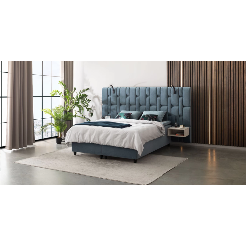 Dvigulė lova su plačiu galvūgaliu ir USB