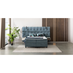 Dvigulė lova su plačiu galvūgaliu ir USB