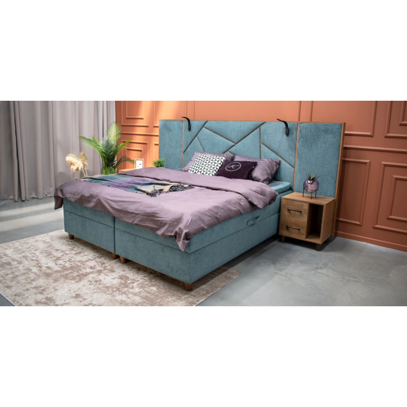 Dvigulė lova su čiužiniu, apšvietimu ir USB