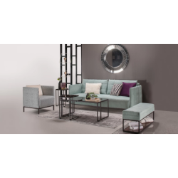 DOMINO fotelis su pasirenkama lentynėle