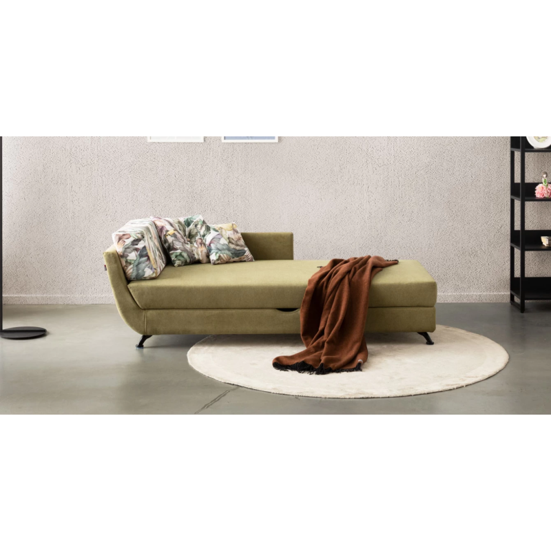 Vienvietė sofa-lova su patalynės dėže 90×195