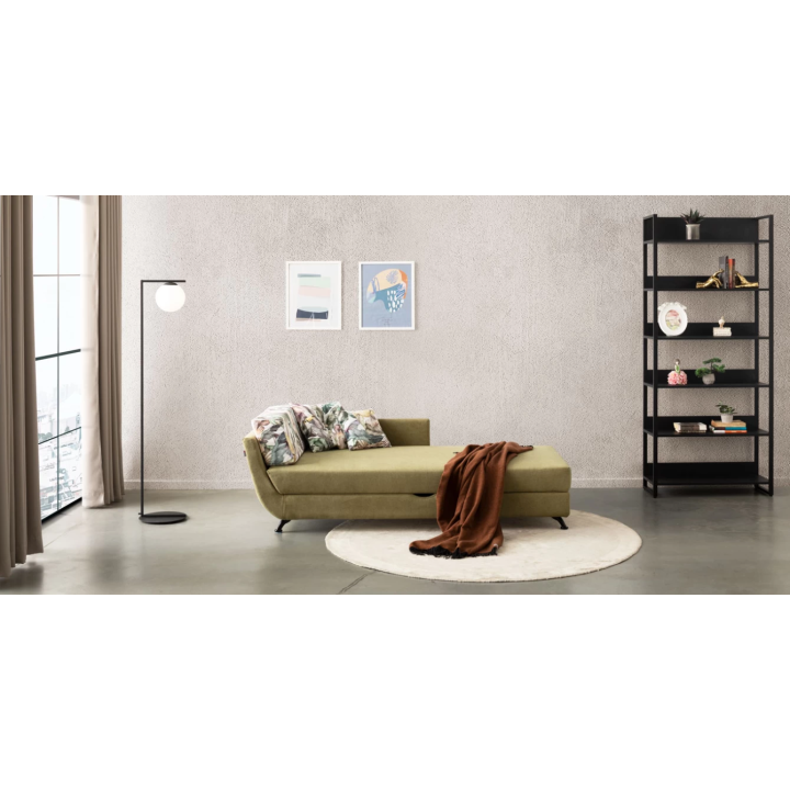 Vienvietė sofa-lova su patalynės dėže 90×195
