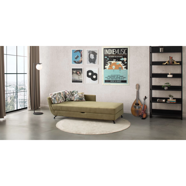 Vienvietė sofa-lova su patalynės dėže 90×195