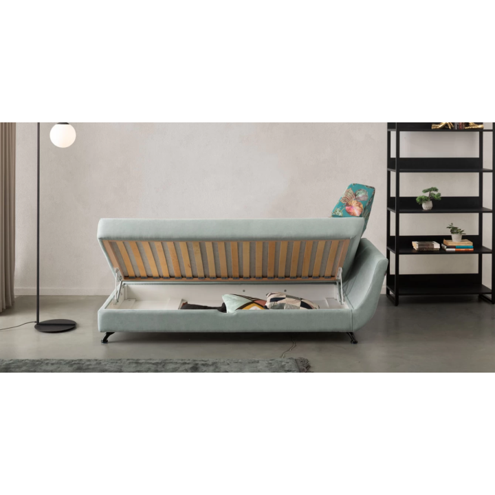 Vienvietė sofa-lova su patalynės dėže 90×195