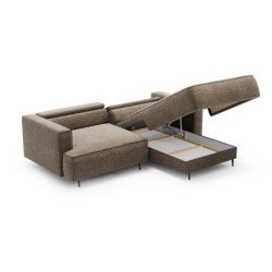 Kenzo kampinė sofa su gilia sėdimąja dalimi