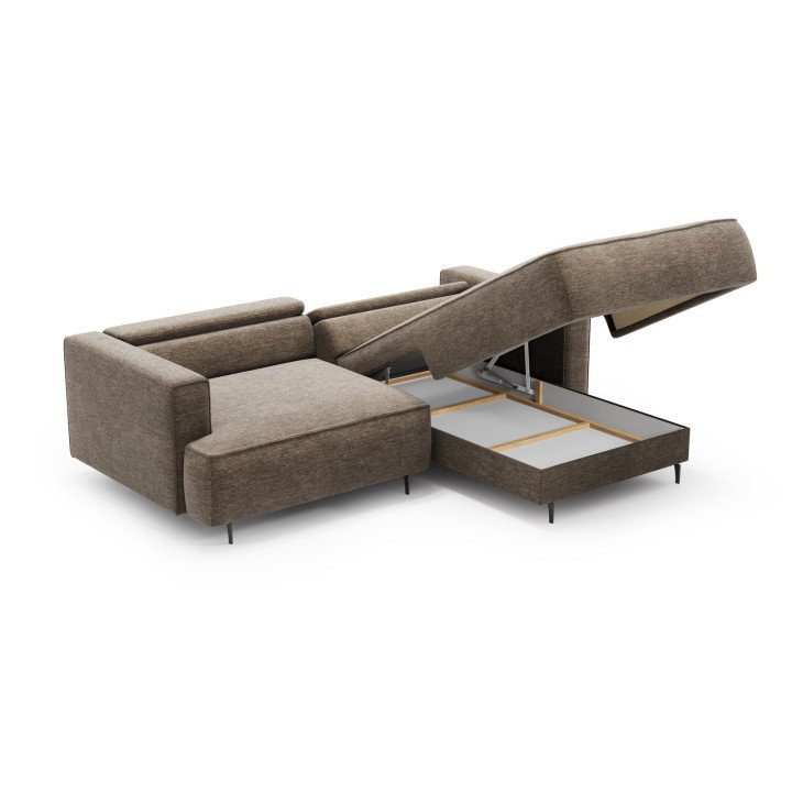 Kenzo kampinė sofa su gilia sėdimąja dalimi