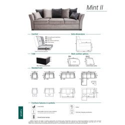 Sofa Mint II su miegojimo funkcija – patogus pasirinkimas