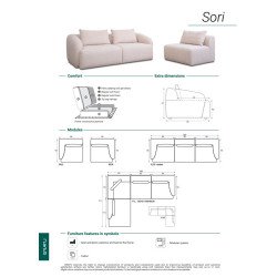 Modulinė sofa Sori – modernus minimalizmas