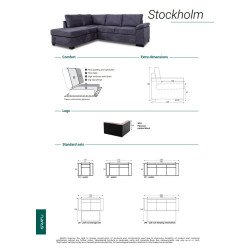 Minkštas kampas STOCKHOLM su miegojimo funkcija