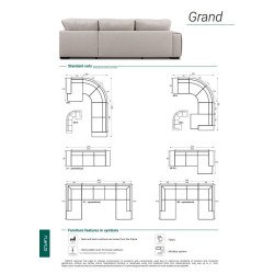 Minkštas kampas GRAND – modernus minimalizmas