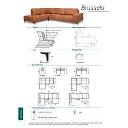 Minkštas kampas BRUSSELS su lounge dalimi