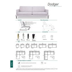 Minkštas kampas DODGER – modernus minimalizmas