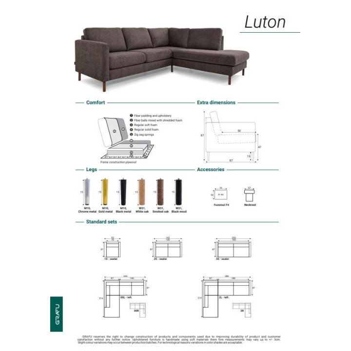 Minkštas kampas Luton – modernus minimalizmas