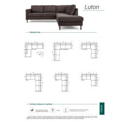 Minkštas kampas Luton – modernus minimalizmas