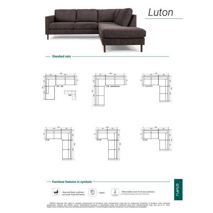 Minkštas kampas Luton – modernus minimalizmas