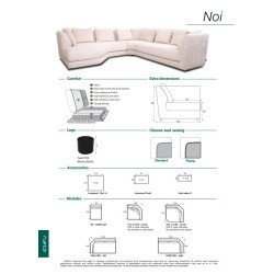 Modulinis minkštas kampas Noi – erdvus komfortas