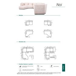 Modulinis minkštas kampas Noi – erdvus komfortas