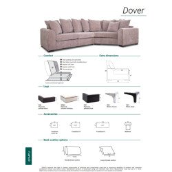 Minkštas kampas Dover – išskirtinis komfortas