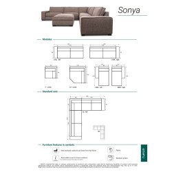 Klasikinis minkštas kampas Sonya su bankete