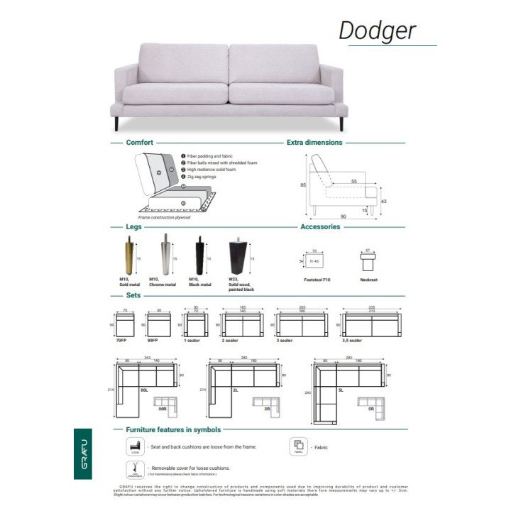 Sofa Dodger – modernus minimalizmas ant kojelių