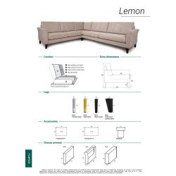 Sofa Lemon – solidus dizainas su bankete