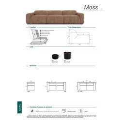 Modulinė sofa Moss – urbanistinis minimalizmas