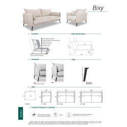Sofa Bixy – minimalizmas su aukštomis kojelėmis