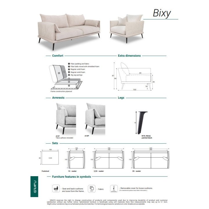 Sofa Bixy – minimalizmas su aukštomis kojelėmis