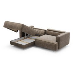 Kenzo kampinė sofa su šezlongu ir patalynės dėže