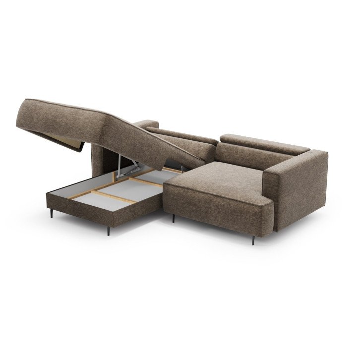 Kenzo kampinė sofa su šezlongu ir patalynės dėže