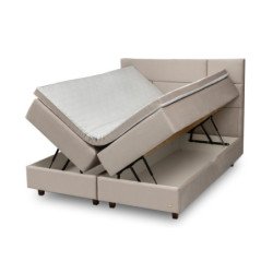 Kontinentinė lova su antčiužiniu ir aukštu galvūgaliu