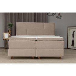 Kontinentinė lova su antčiužiniu ir aukštu galvūgaliu