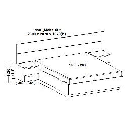 Lova Malta XL su spintelėmis | 140–180