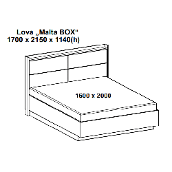 Lova Malta Box su lentynėle