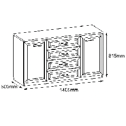 Komoda Porto 4ST2D | 4 stalčiai, 2D
