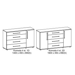 Komoda Domino | Guoliniai bėgeliai