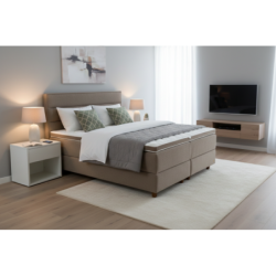 Kontinentinė lova Ferero su minkštu galvūgaliu | Su dėže