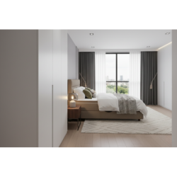 Kontinentinė lova Ferero su minkštu galvūgaliu | Su dėže