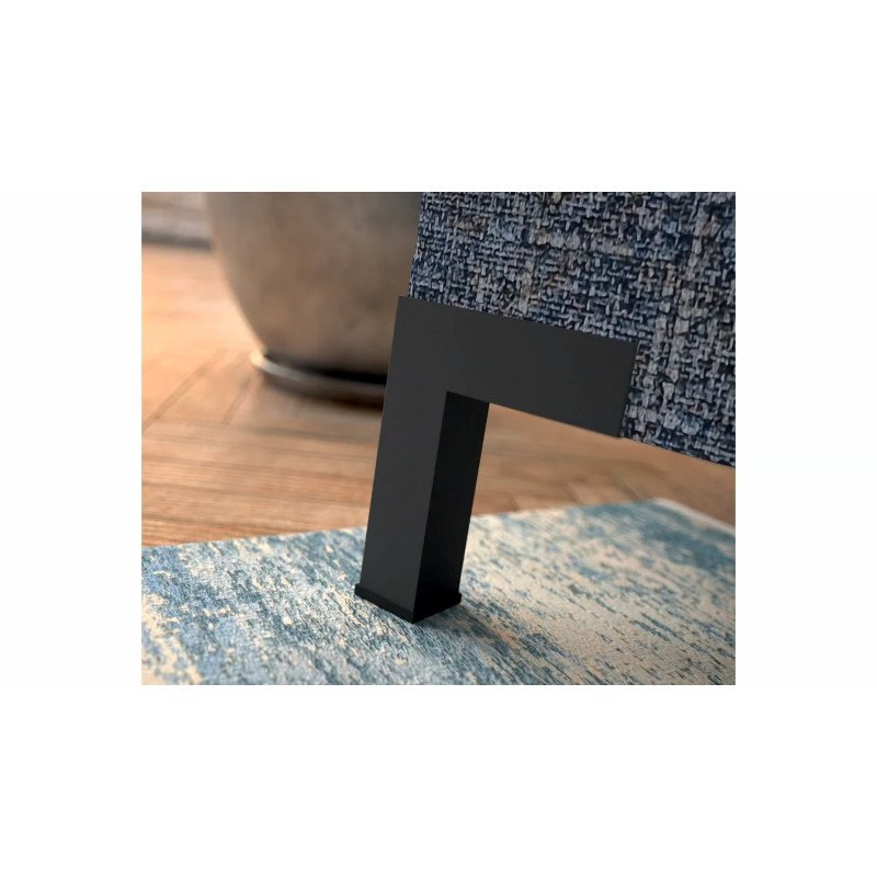 Arte kampinė sofa su dygsniuota sėdimąja dalimi