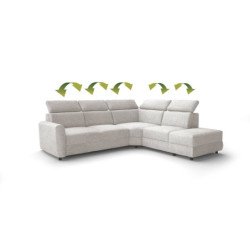 Emonda modulinė kampinė sofa su reguliuojamomis galvos atramomis