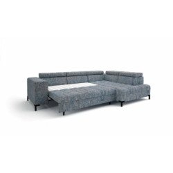 Arte kampinė sofa su dygsniuota sėdimąja dalimi