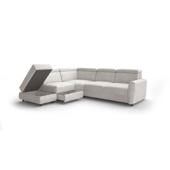 Emonda kampinė sofa su čiužiniu ir itališku mechanizmu
