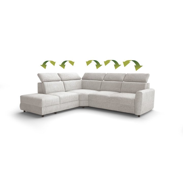 Emonda kampinė sofa su čiužiniu ir itališku mechanizmu