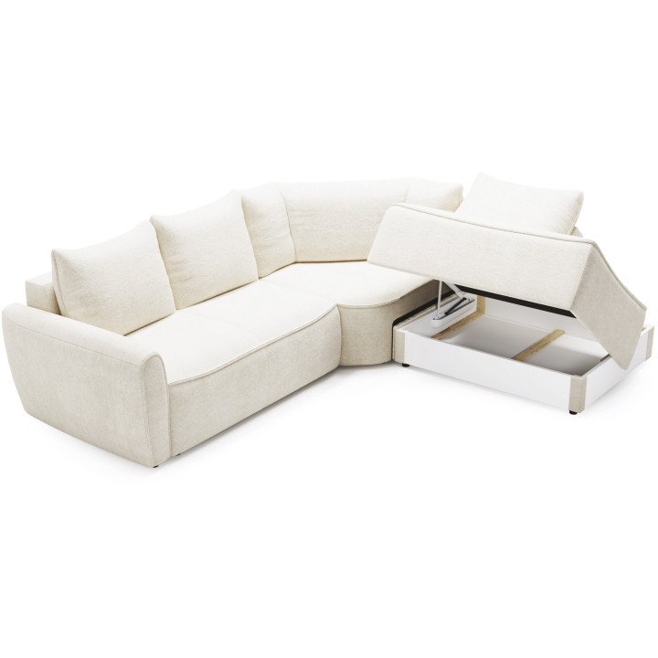Eclipse kampinė sofa su prailgintu kampu ir USB