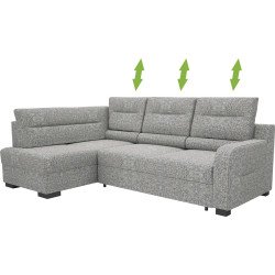 Modo kampinė sofa su dvigubų spyruoklių sistema