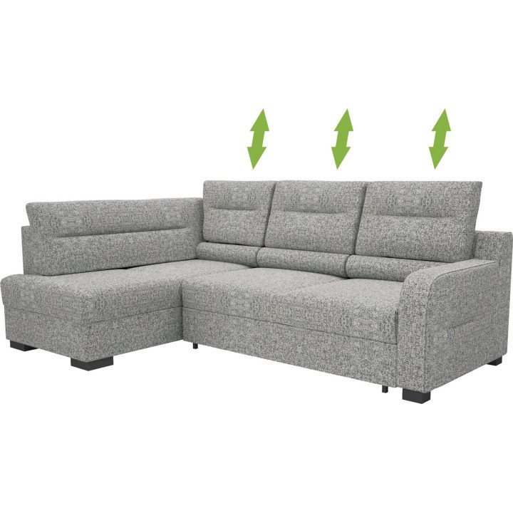 Modo kampinė sofa su dvigubų spyruoklių sistema