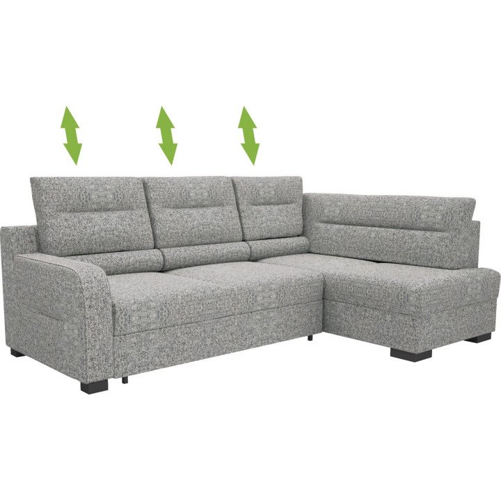 Modo kampinė sofa su pakeliamomis atlošo pagalvėlėmis